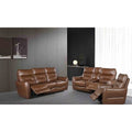 Brown Power Recliner Sofa Set Usb Ports Modern