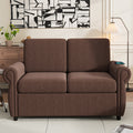 Brown Pull Out Sofa Bed Loveseat Sleeper Sofa Couch With Usb Ports Convertible Couch Settee For Living Room