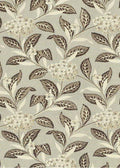 Winifred Linen Fabric Swatch, Brown and Celadon
