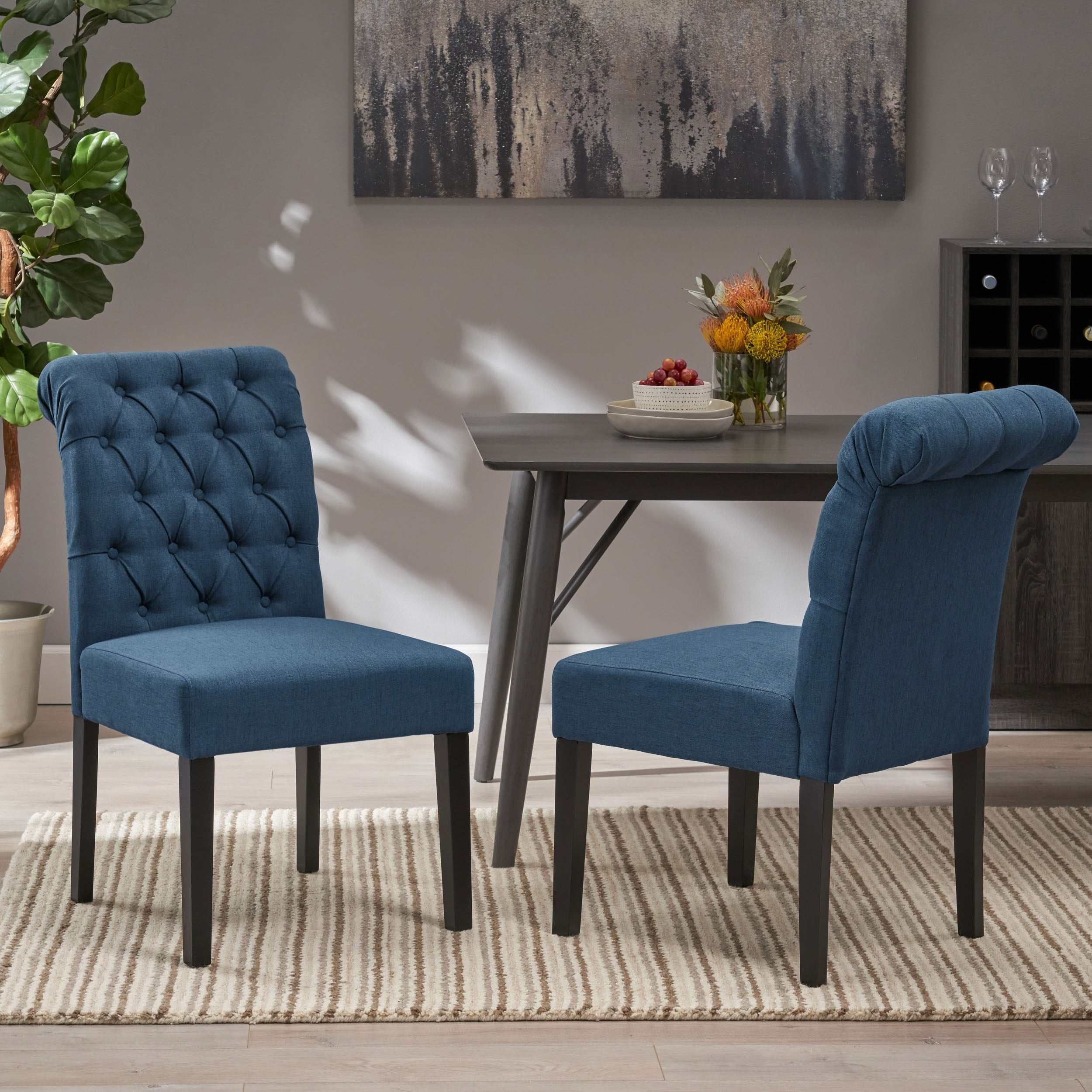 Christopher Knight Home Broxton Tufted Rolltop Dining Chairs Set Of 2