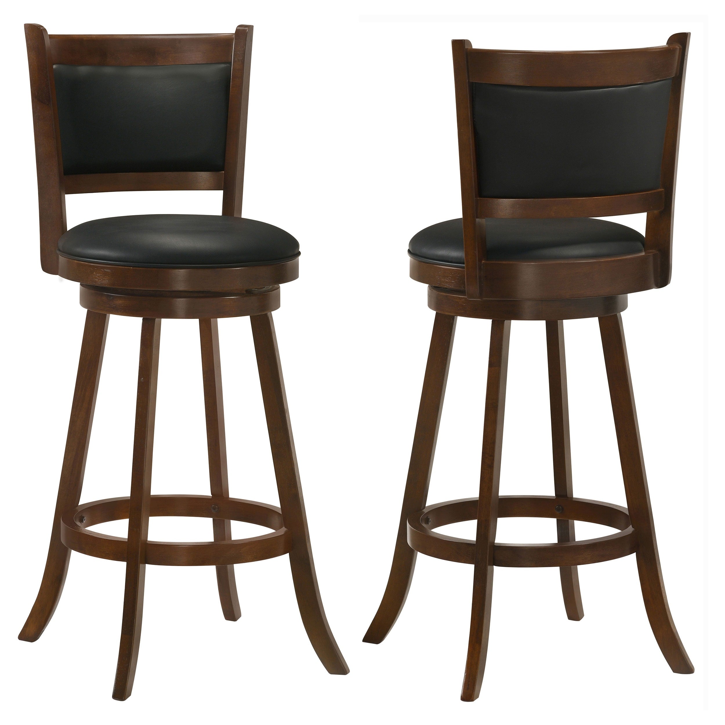 Transitional Chestnut Swivel Counter Stool Set Of 2