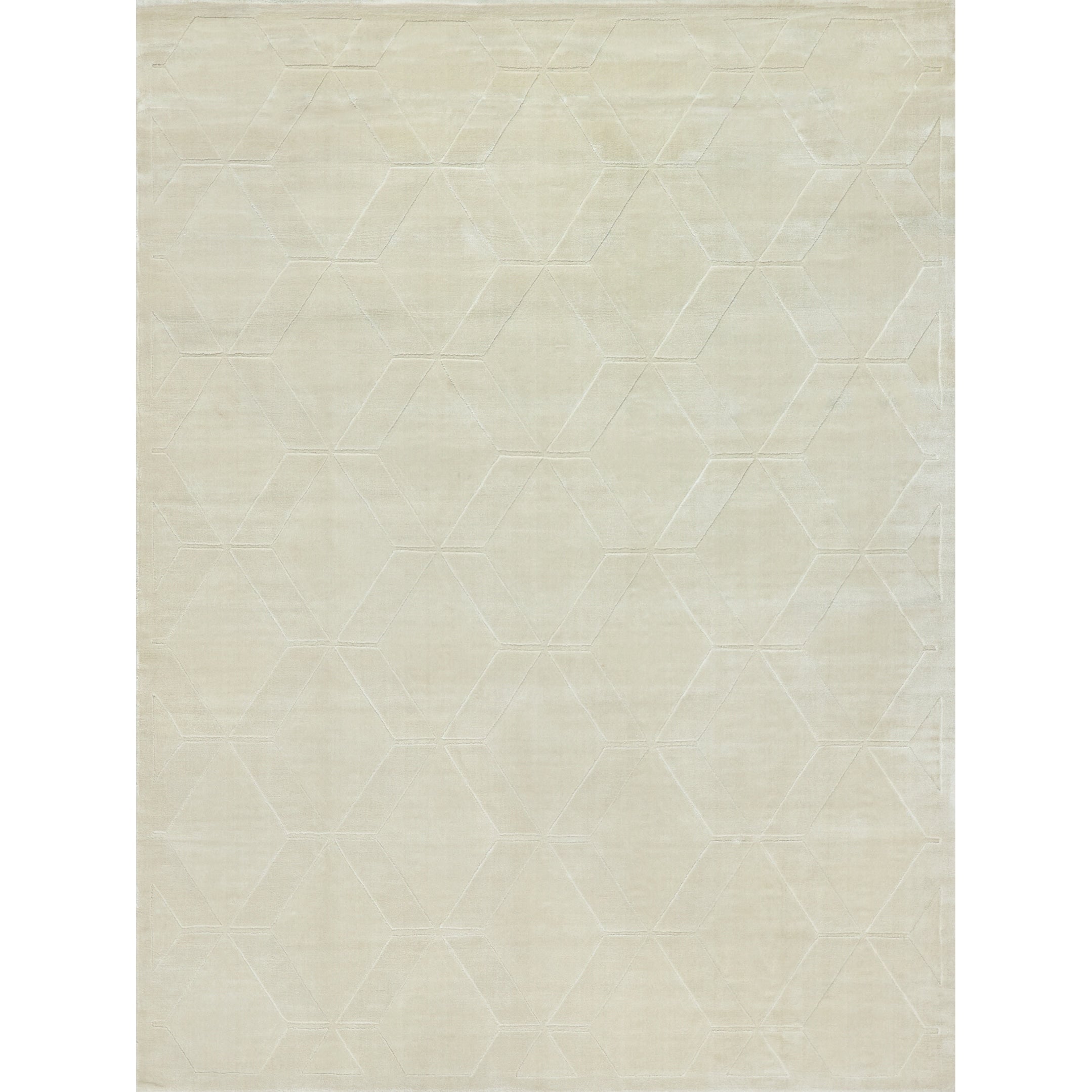 Brunello Modern Handloomed Silky Nylon Light Beige Area Rug