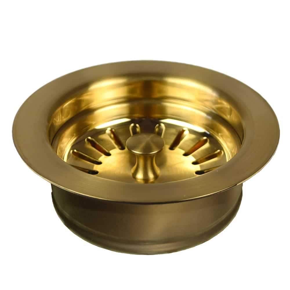 Brushed Gold 3.5 Basket Strainer With Disposer Trim Brushed Gold