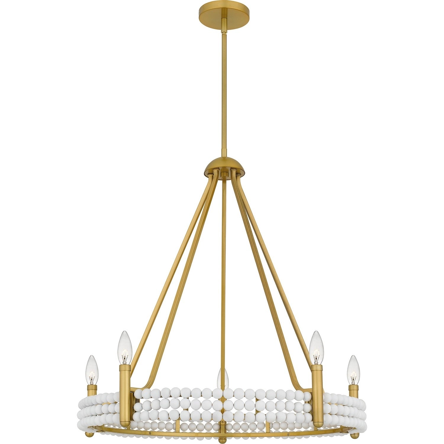 Brushed Gold Five Light Chandelier From The Molly Collection