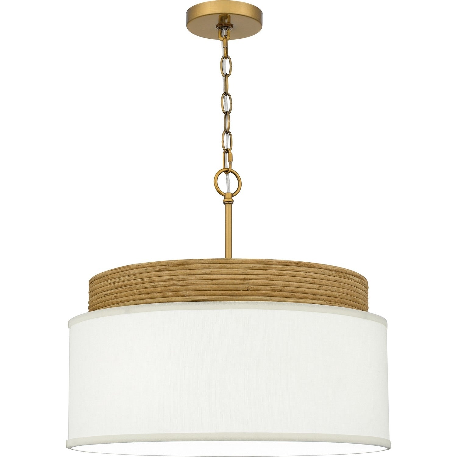 Brushed Gold Four Light Pendant From The Quoizel Pendant Collection