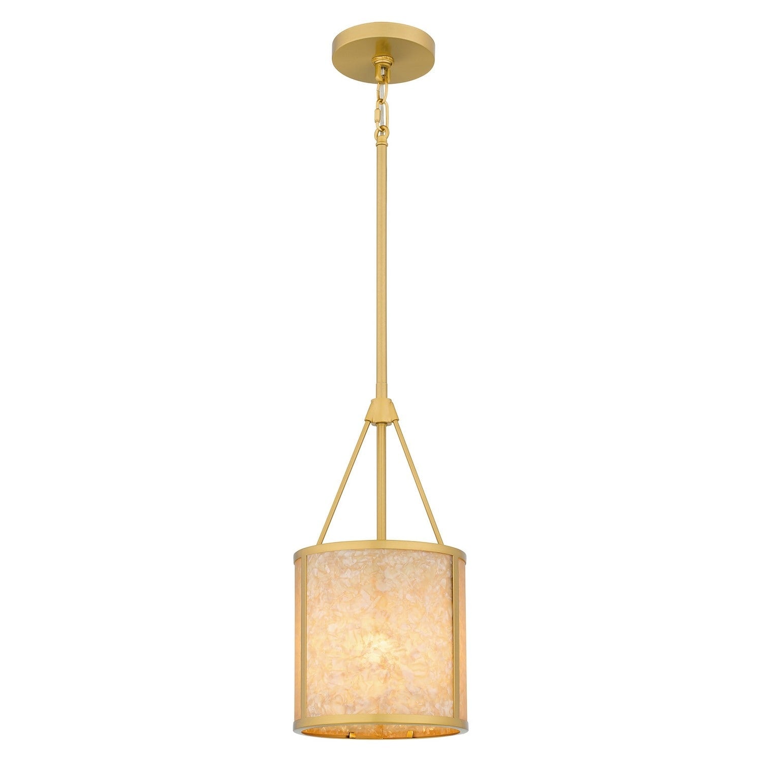 Brushed Gold One Light Mini Pendant From The Stoneland Collection
