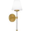 Brushed Gold One Light Wall Sconce From The Quoizel Wood Collection