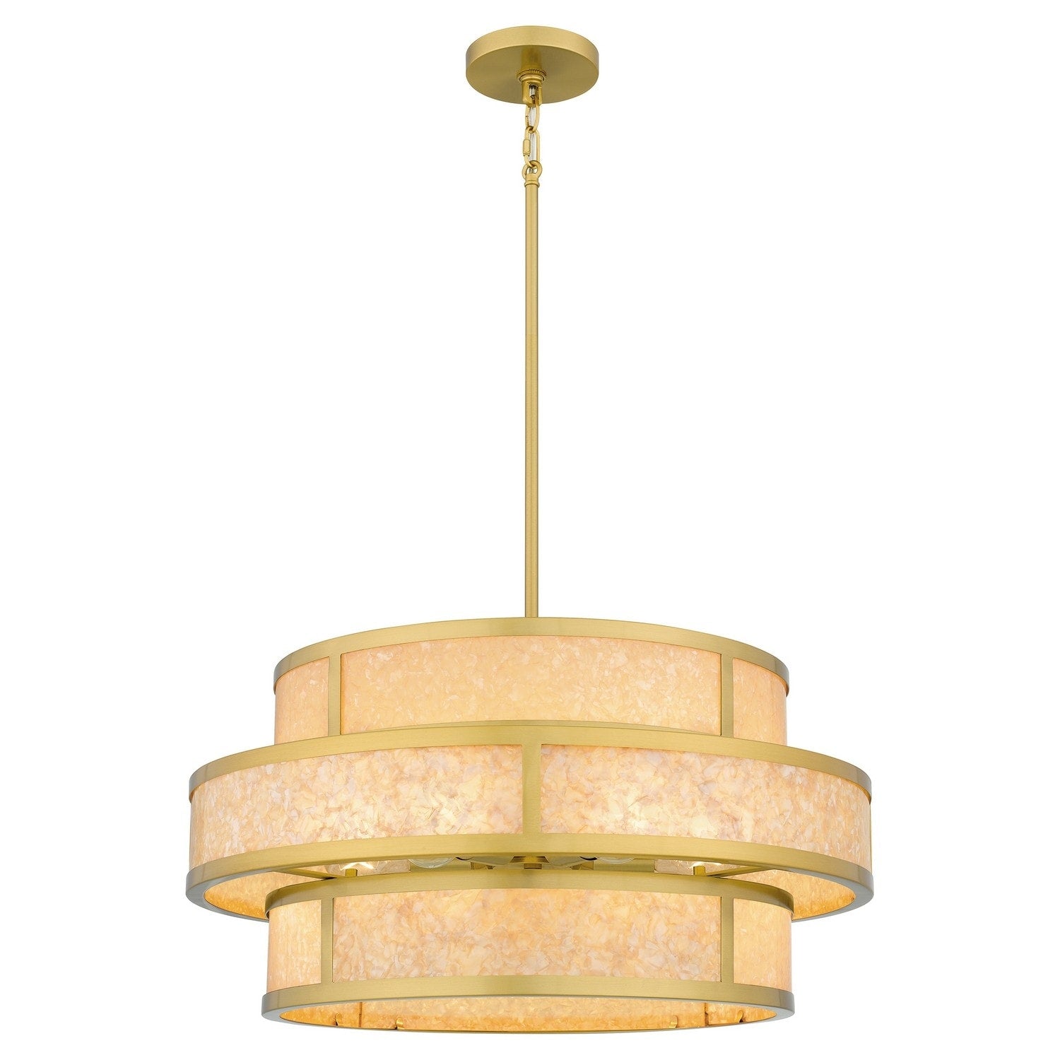 Brushed Gold Six Light Pendant From The Stoneland Collection