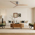 Brushed Nickel 52 Farmhouse Flush Mount Ceiling Fan Without Light