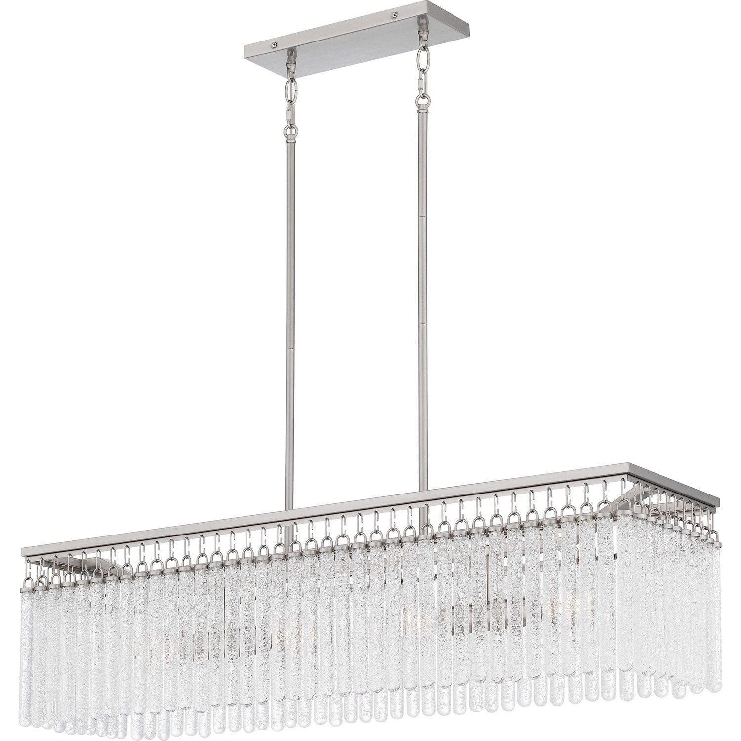 Brushed Nickel Four Light Linear Chandelier From The Camilla Collection