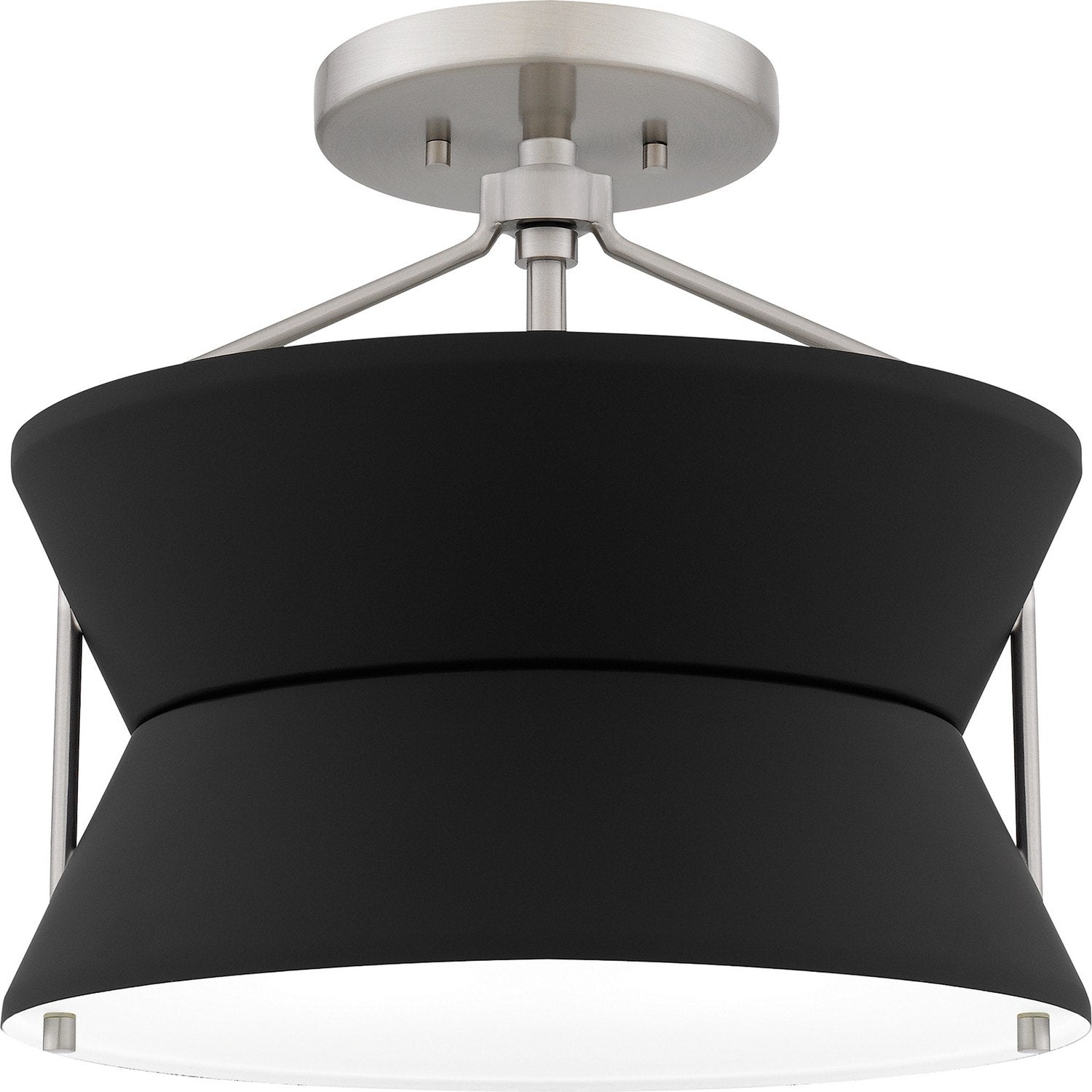 Brushed Nickel Two Light Semi Flush Mount From The Quoizel Semi Flush Mount Collection