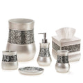 Brushed Nickle 6 Piece Bathroom Accessories Set Brown