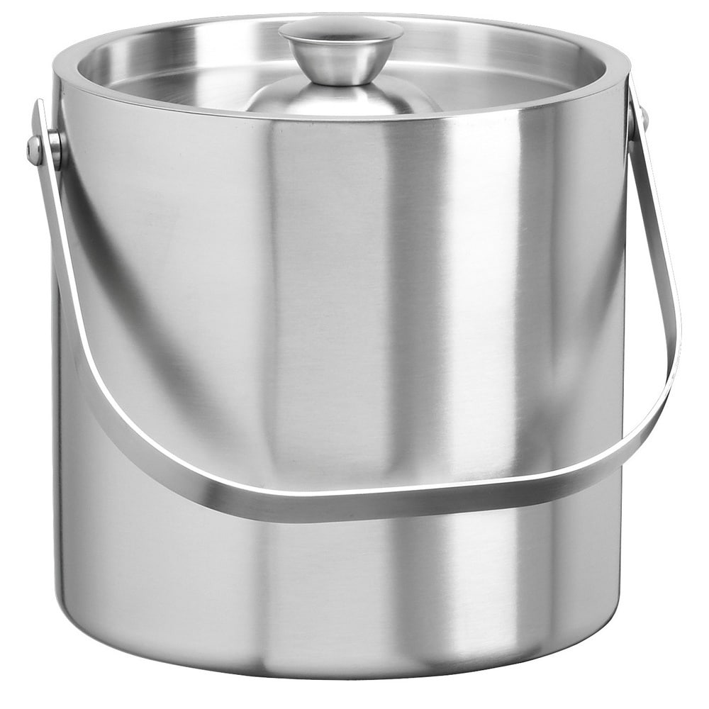 Brushed Stainless Steel 3 Quart Double Wall Ice Bucket