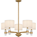 Brushed Weathered Brass Five Light Chandelier From The Kimberly Collection