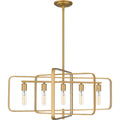 Brushed Weathered Brass Five Light Island Chandelier From The Dupree Collection