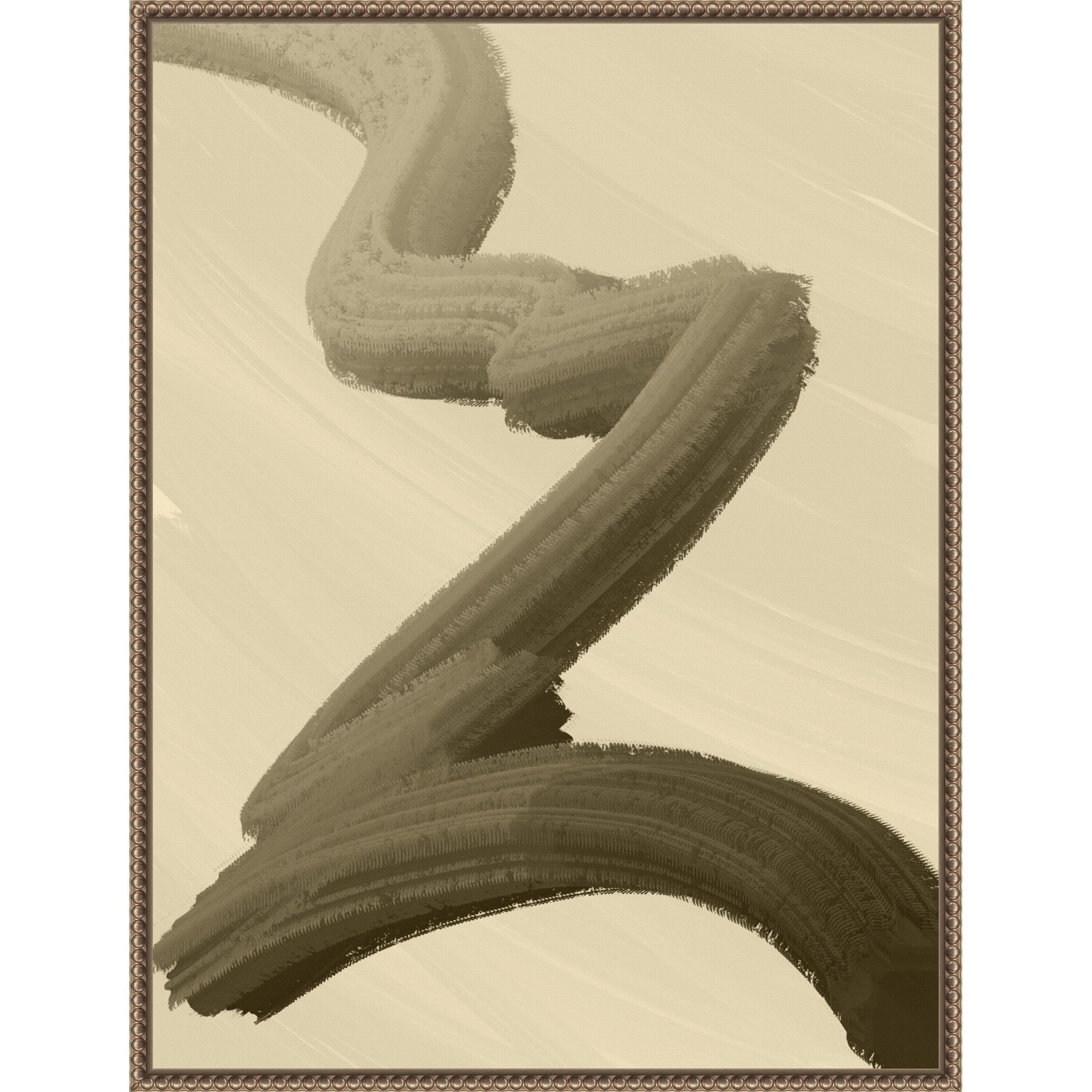 Brushstrokes In Sepia By Yuli Saputra Framed Canvas Wall Art