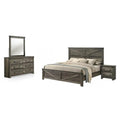 Bry 4Pc Farmhouse Queen Complete Bedroom Set Rustic Gray