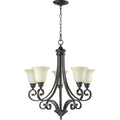 Bryant Oiled Bronze And Amber Scavo 5 Light Chandelier