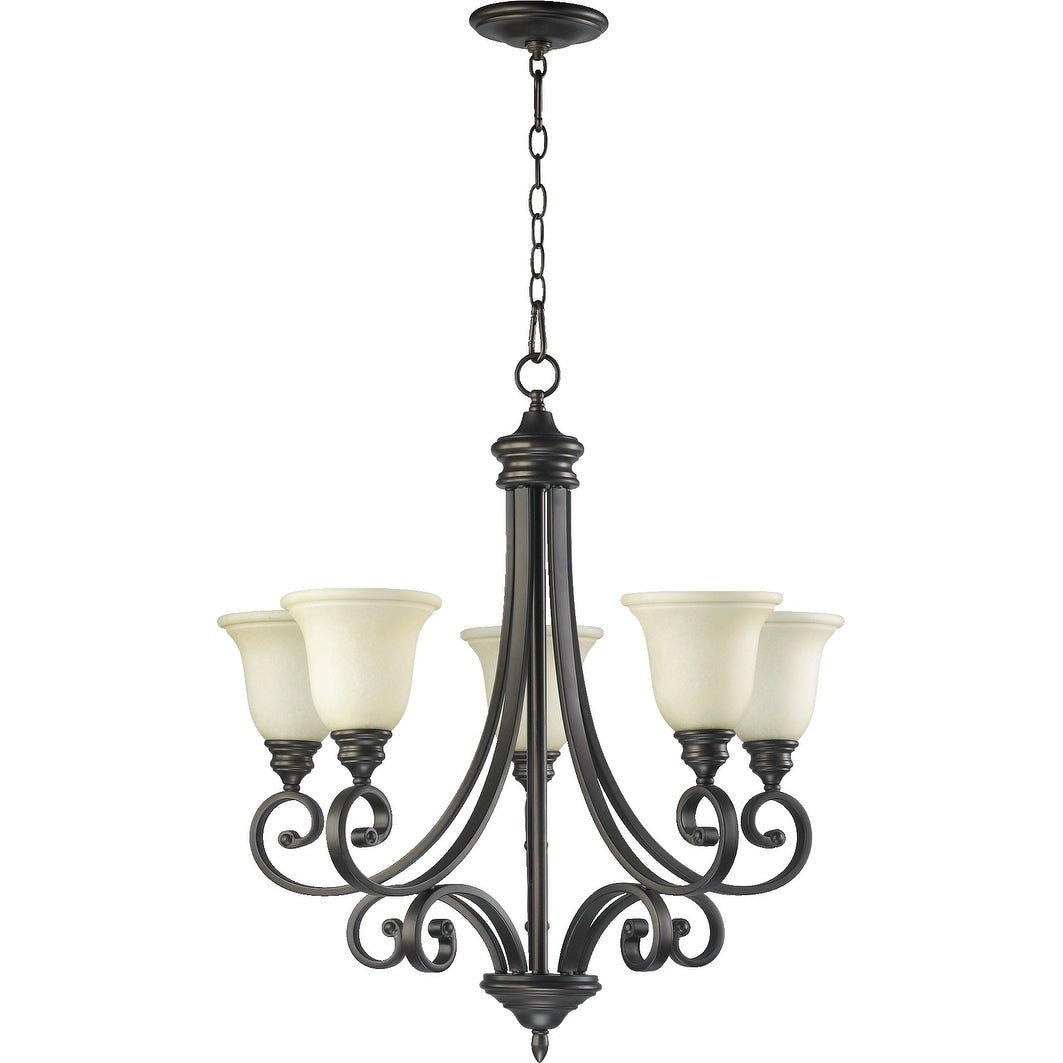 Bryant Oiled Bronze And Amber Scavo 5 Light Chandelier