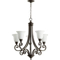 Bryant Oiled Bronze And Satin Opal 5 Light Chandelier