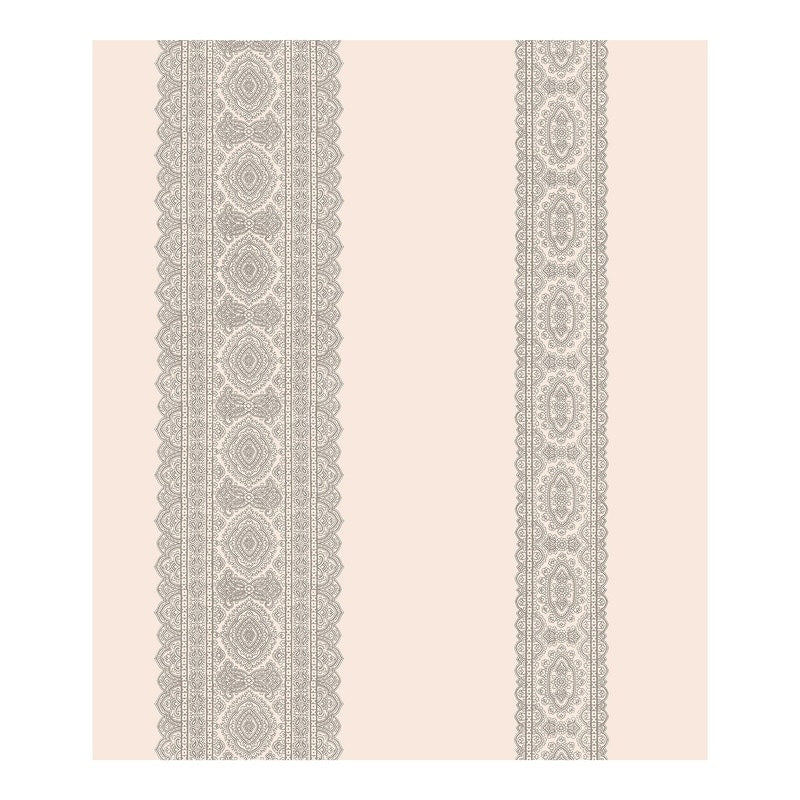 Brynn Grey Paisley Stripe Wallpaper 20.5In X 396In X 0.025In