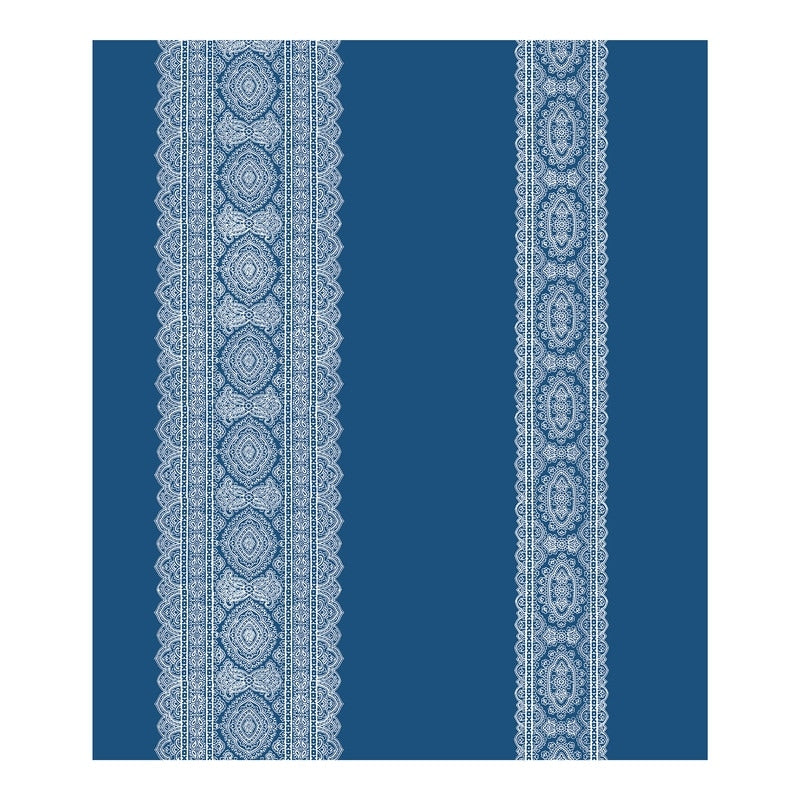 Brynn Indigo Paisley Stripe Wallpaper 20.5In X 396In X 0.025In