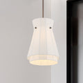 Bryony 12 Inch 1 Light Forged Bronze Convertible Pendant With White Synthetic Silk Shade