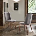 Wade Mid Century Dining Chair In Walnut Finish And Gray Fabric Set Of 2