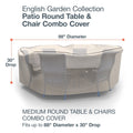 Budge Waterproof Outdoor Round Patio Table And Chairs Combo Cover English Garden Tan Tweed Multiple Sizes