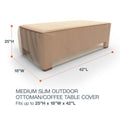 Budge Waterproof Outdoor Slim Patio Ottoman Cover Coffee Table Cover Sedona Tan Multiple Sizes
