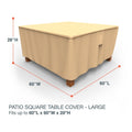 Budge Waterproof Outdoor Square Patio Table Cover Sedona Tan Multiple Sizes