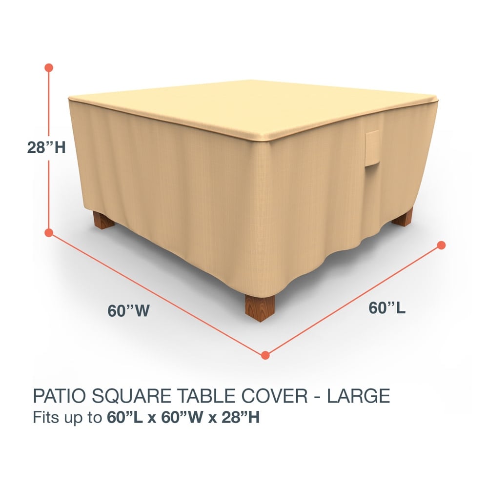 Budge Waterproof Outdoor Square Patio Table Cover Sedona Tan Multiple Sizes