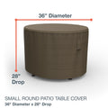 Budge Round Waterproof Outdoor Patio Table Cover Neverwet Hillside Black And Tan Multiple Sizes