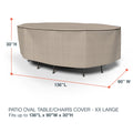 Budge Oval Waterproof Outdoor Patio Table And Chairs Combo Cover Neverwet Mojave Black Ivory Multiple Sizes