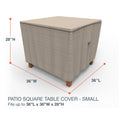 Budge Square Waterproof Outdoor Patio Table Cover Neverwet Mojave Black Ivory Multiple Sizes