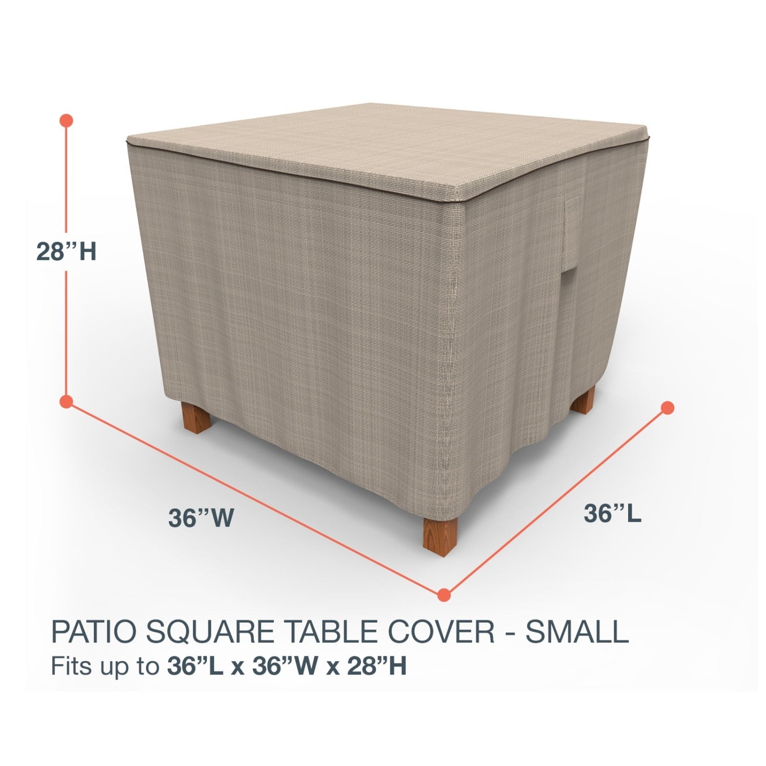 Budge Square Waterproof Outdoor Patio Table Cover Neverwet Mojave Black Ivory Multiple Sizes