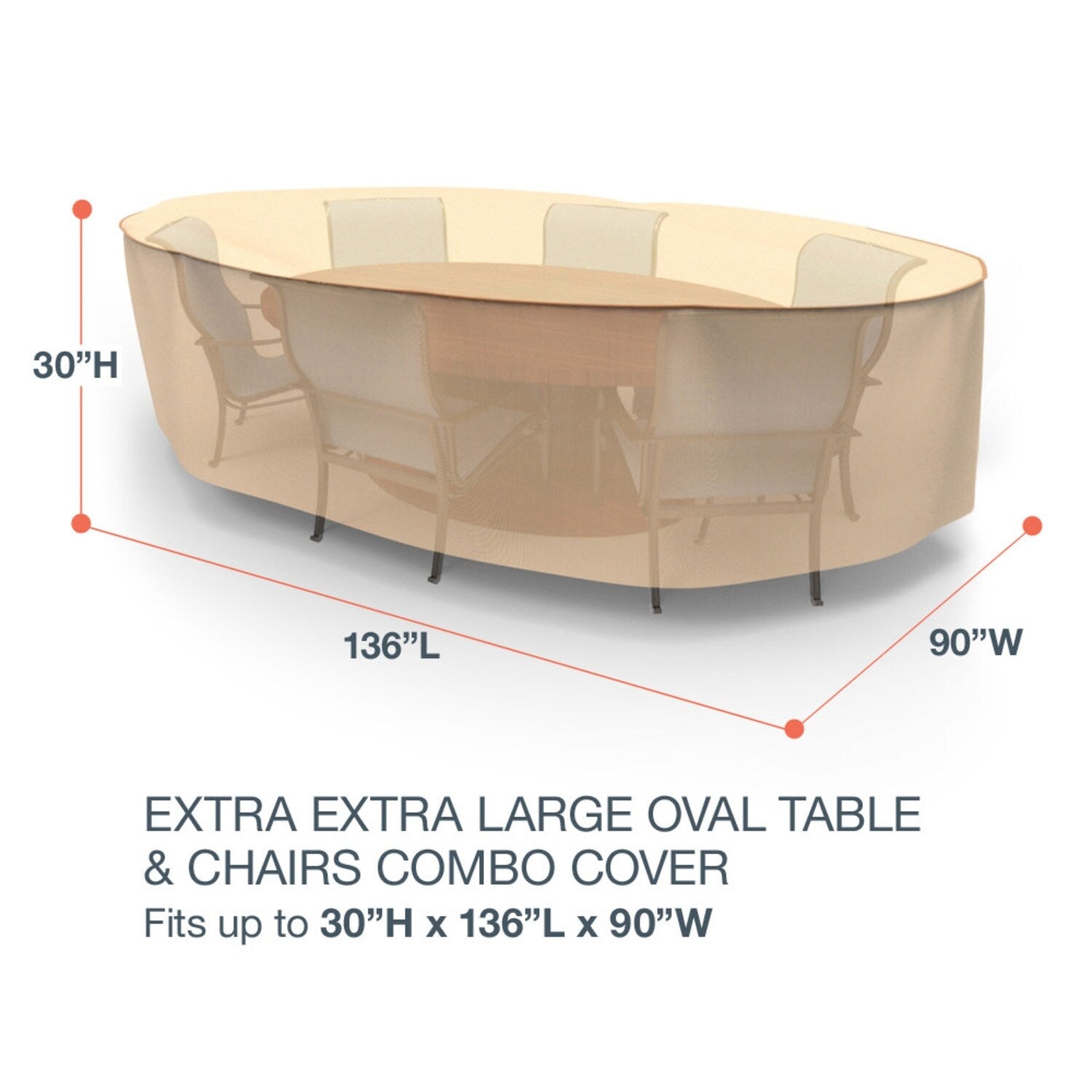 Budge Oval Waterproof Outdoor Patio Table And Chairs Combo Cover Neverwet Savanna Tan Multiple Sizes