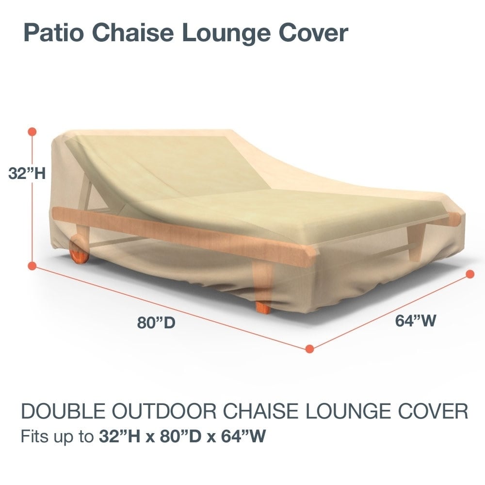 Budge Water Resistant Double Patio Chaise Lounge Cover All Seasons Nutmeg Multiple Sizes