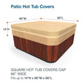 Budge Water Resistant Outdoorsquare Hot Tub Cover All Seasons Nutmeg Multiple Sizes