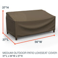 Budge Waterproof Outdoor Patio Loveseat Cover Neverwet Hillside Black And Tan Multiple Sizes