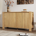 Buffet Cabinet With Storage 4 Door Retro Wood Sideboard With Distressed Finish And Adjustable Shelves For Dining Room