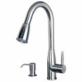 Builders Shoppe 16 Inch Contemporary Single Handle Pull Down Kitchen Faucet With Soap Lotion Dispenser