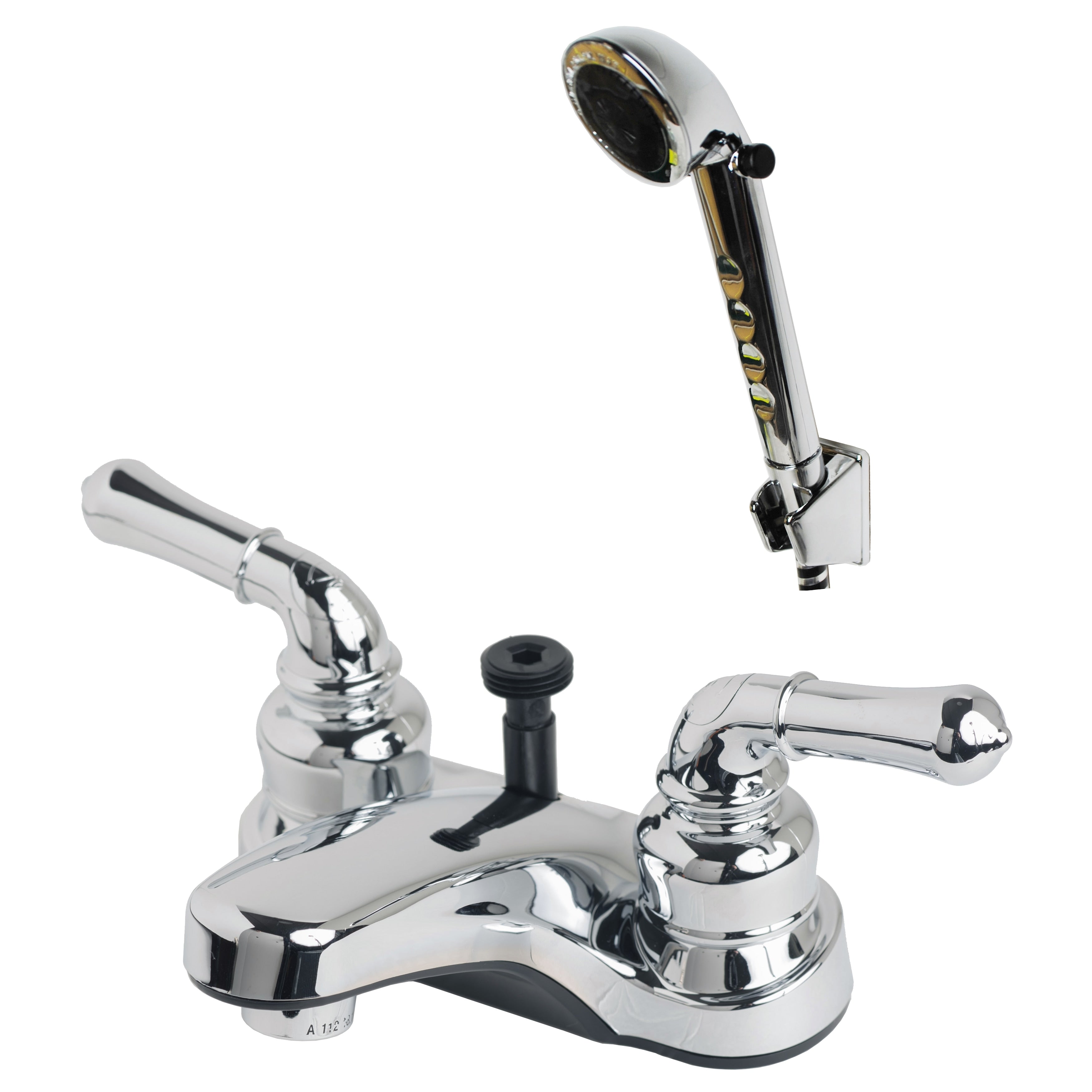 Builders Shoppe 2009 4120 Rv Motorhome Non Metallic Diverter Lavatory Faucet With Matching Hand Held Shower Set
