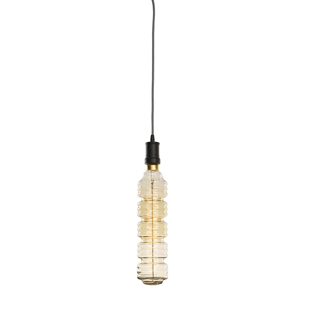 Bulbrite 1 Light Black Contemporary Pendant Socket And Canopy With Led Light Bulb