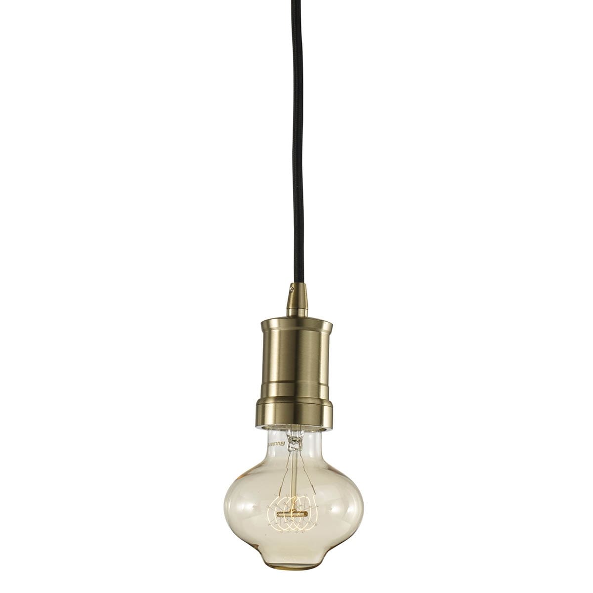 Bulbrite 1 Light Warm Gold Contemporary Pendant Socket And Canopy With Incandescent Light Bulb