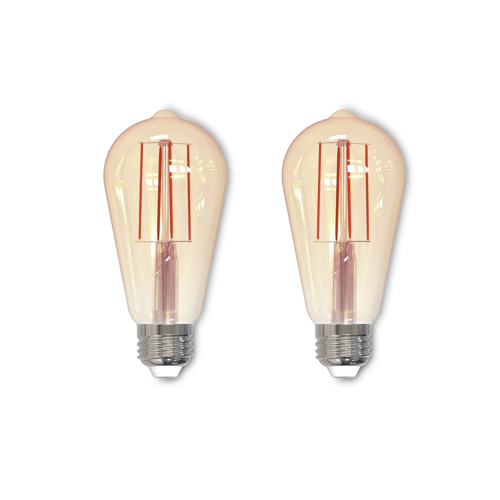 Bulbrite Pack Of 2 Dimmable Antique Filament St18 Medium E26 Led Bulb