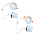 Bulbrite Pack Of 2 Led 4 Round Recessed Downlight Fixture With Metal Jbox Baffle 65W Equivalent