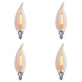 Bulbrite Pack Of 4 2.5 Watt Dimmable Antique Filament Ca10 Candelabra E12 Led Bulb Amber Light