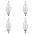 Bulbrite Pack Of 4 Dimmable Clear Filament Ca10 Candelabra E12 Led Bulb