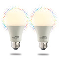 Bulbrite Solana Smart Led A19 60W Equivalent Color Changing Wifi Light Bulb Frost 2Pk 2200K 6500K Multi Color